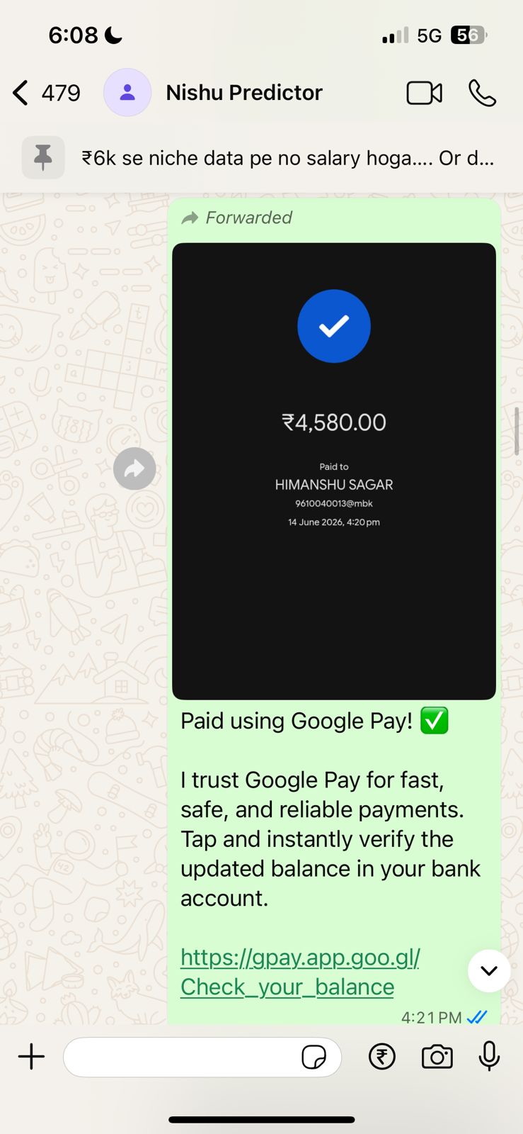 Payment proof