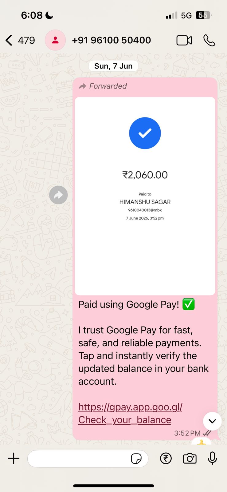 Payment proof